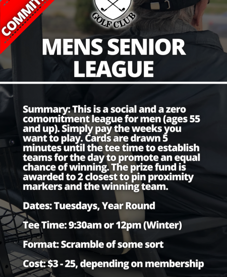 Men's Senior League (Tuesday Mornings)